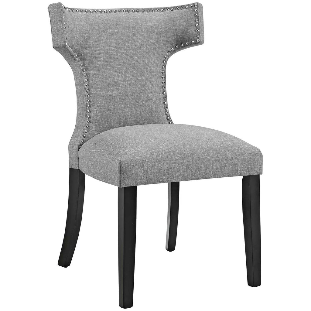 Light Gray Fabric Dining Side Chair Set of 2 J467734