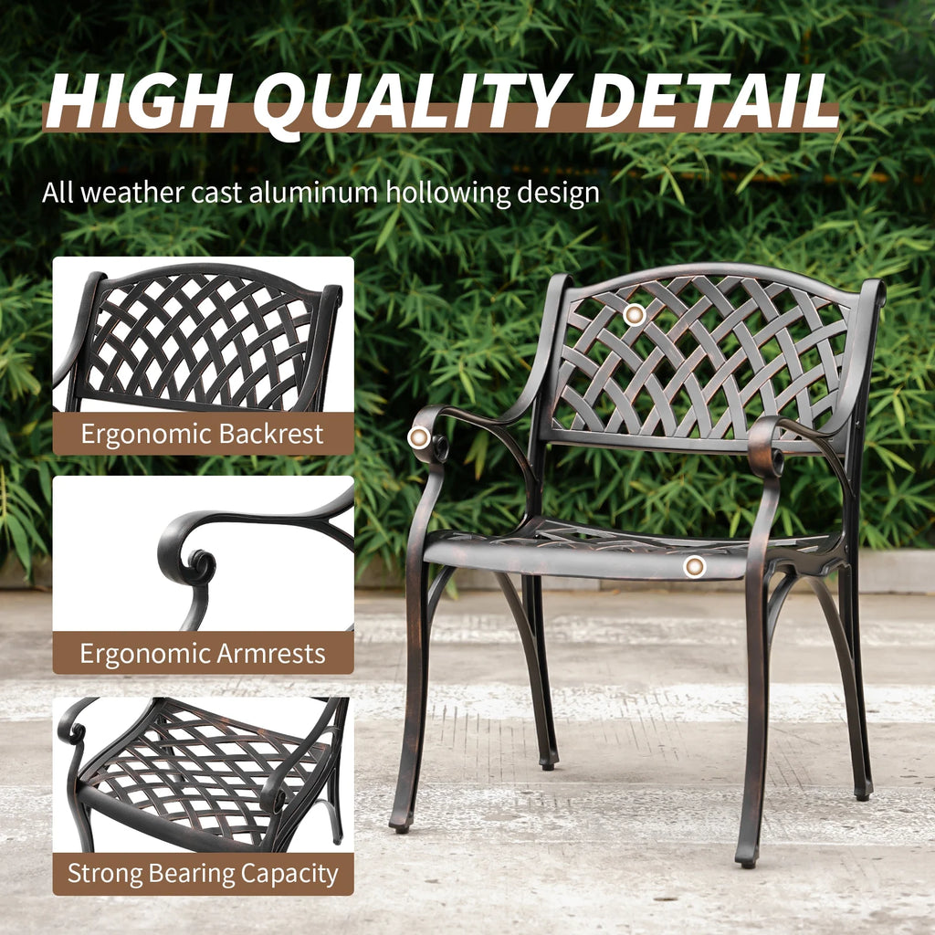 5 Piece Cast Aluminum Patio Dining Set with Umbrella Hole G467115