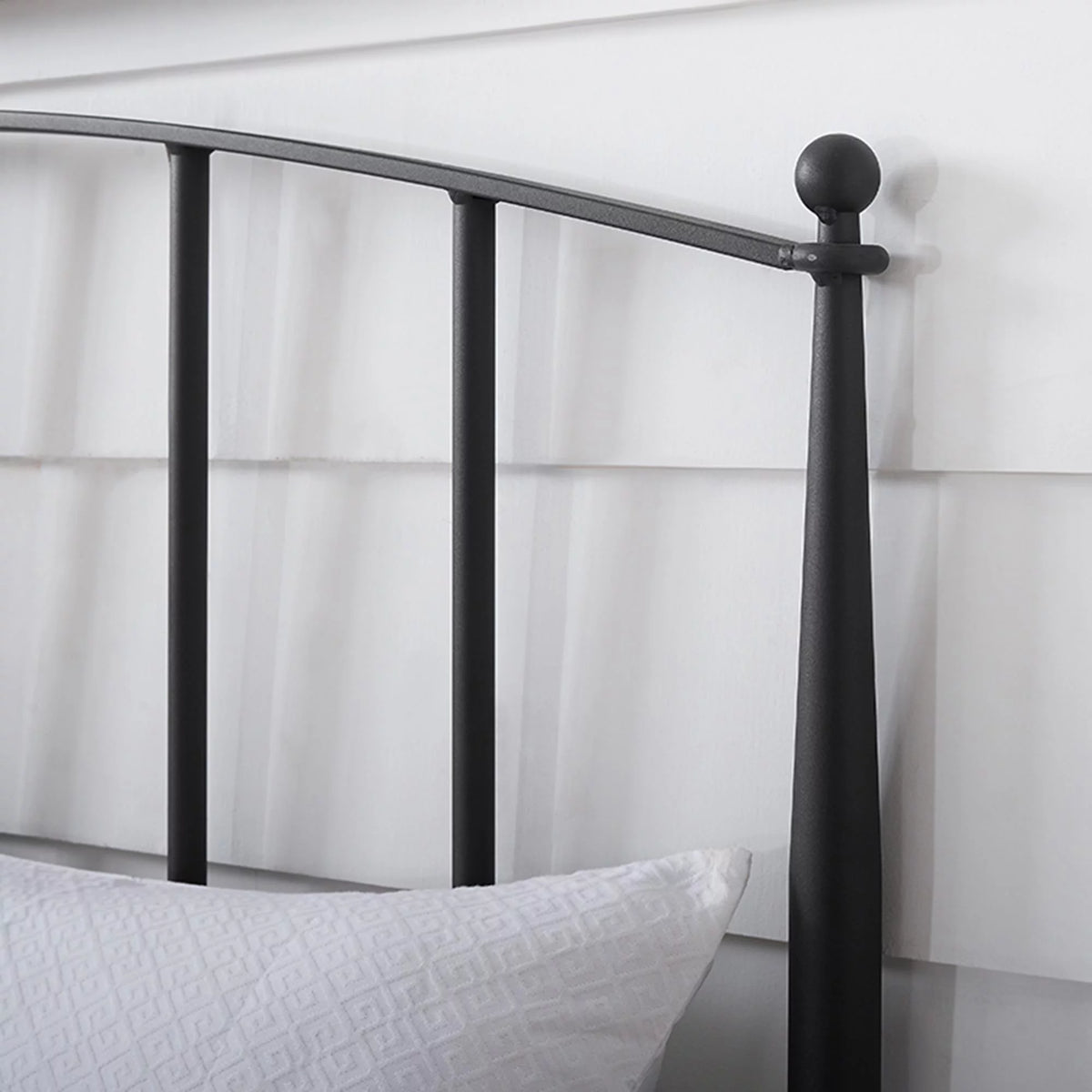 Black Full Queen Metal Spindle Headboard F399431