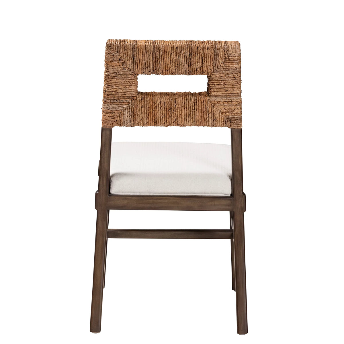 Dark Brown Mahogany Wood and Rattan Dining Chair A234574