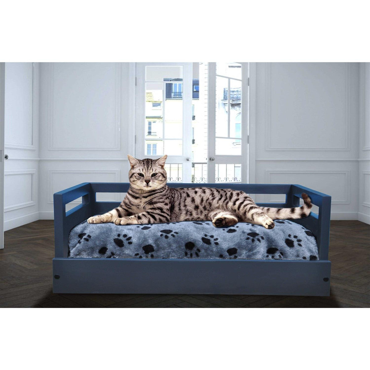Wooden Pet Bed with Cushion D734027