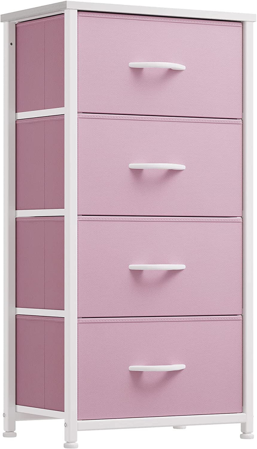 Pink 4 Drawer Fabric Dresser R55596