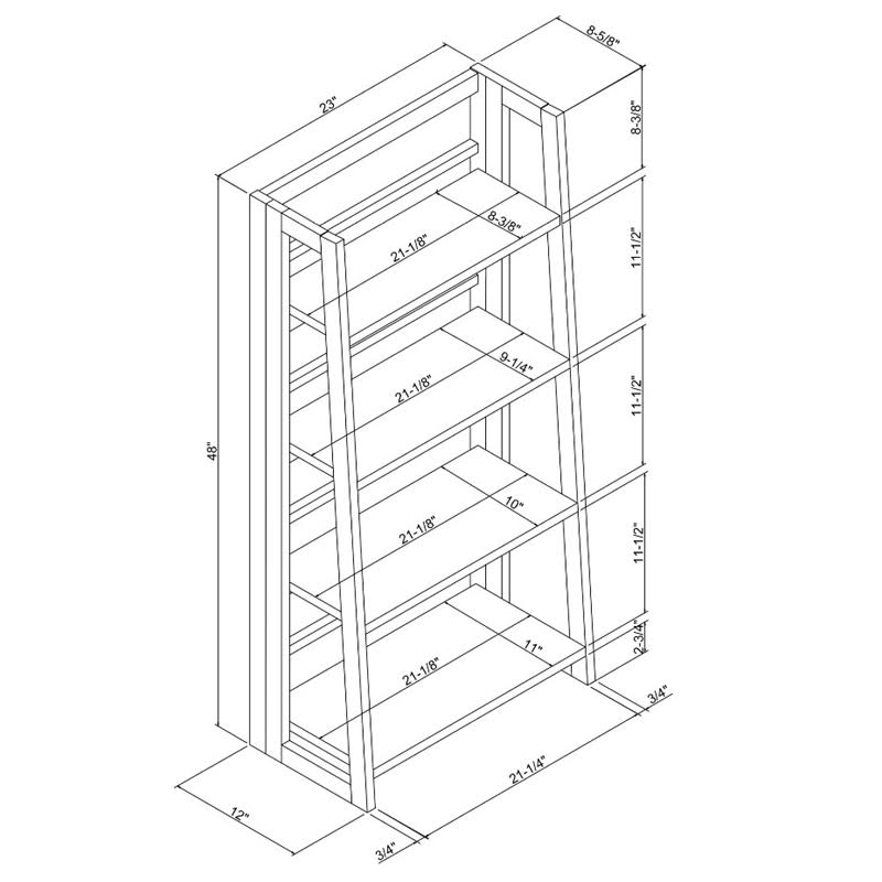 Wood Folding Bookcase in Walnut X28466