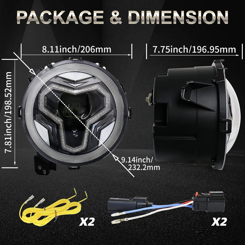 9 inch LED Headlights with DRL Turn Signal Light B7521