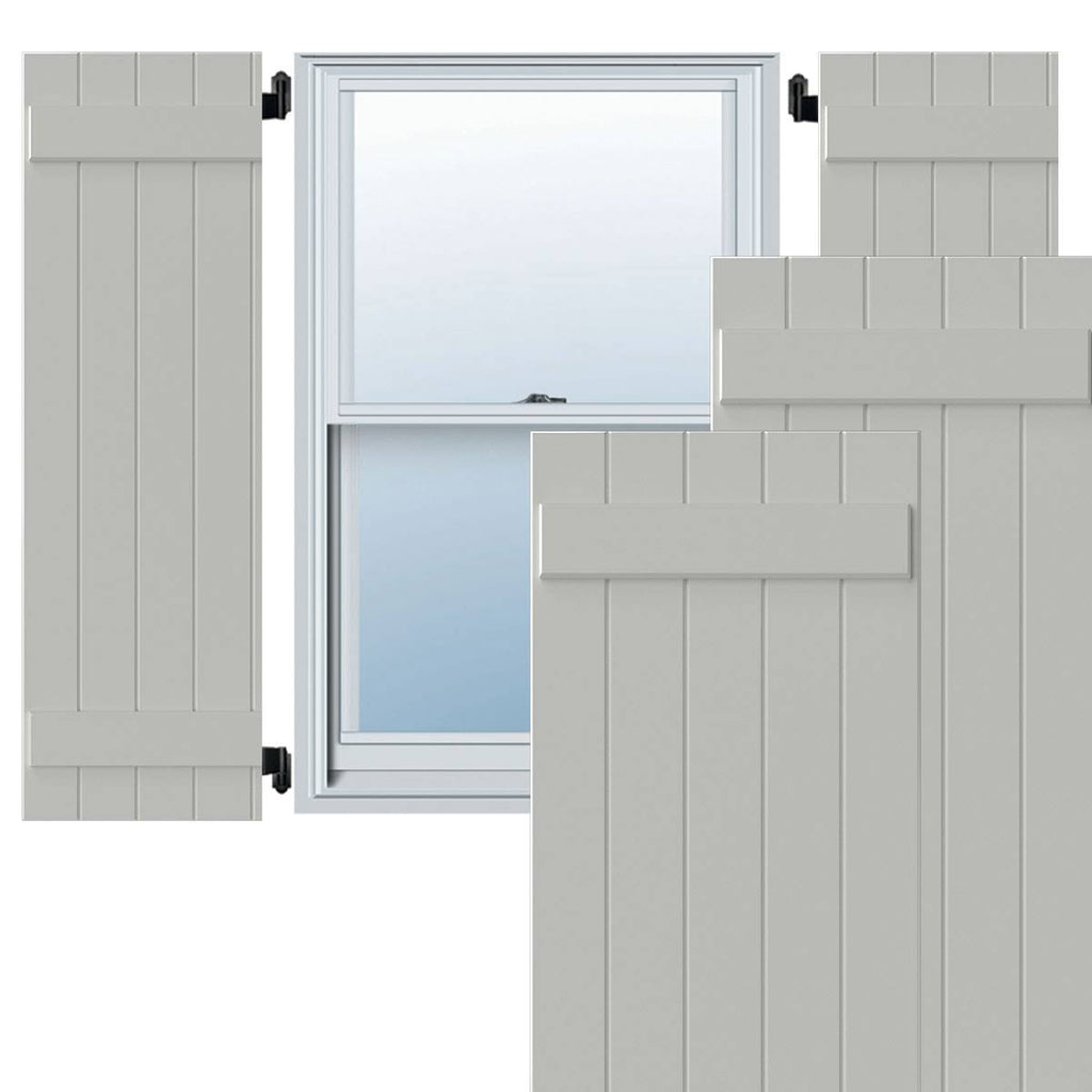 White Composite Board-n-Batten Shutters, Per Pair R4894