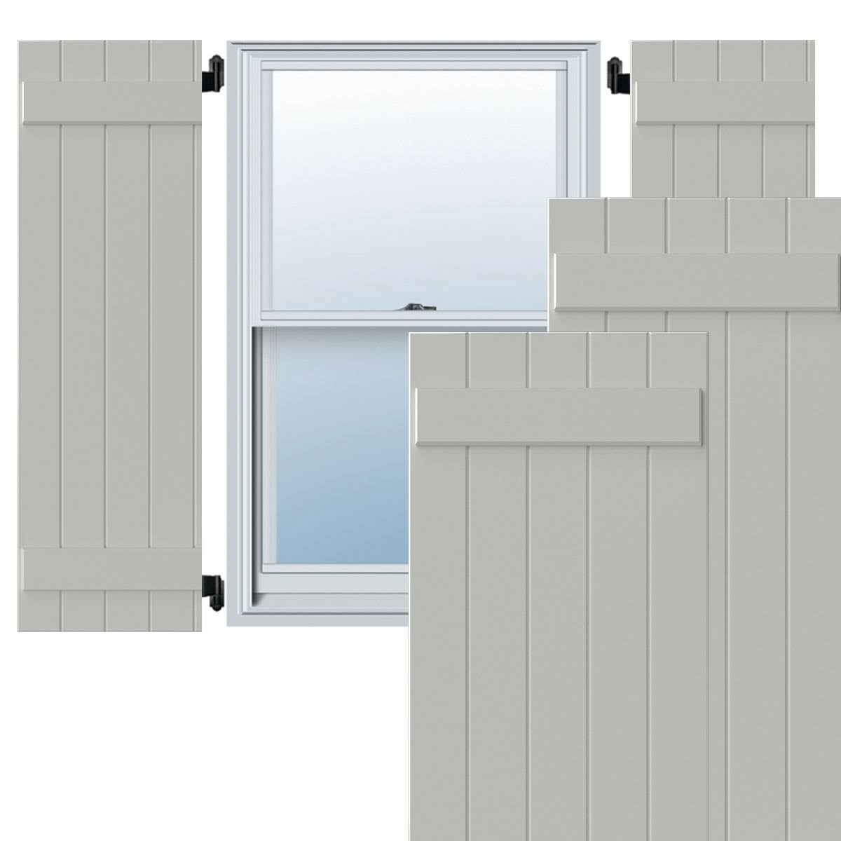 White Composite Board-n-Batten Shutters, Per Pair R4894