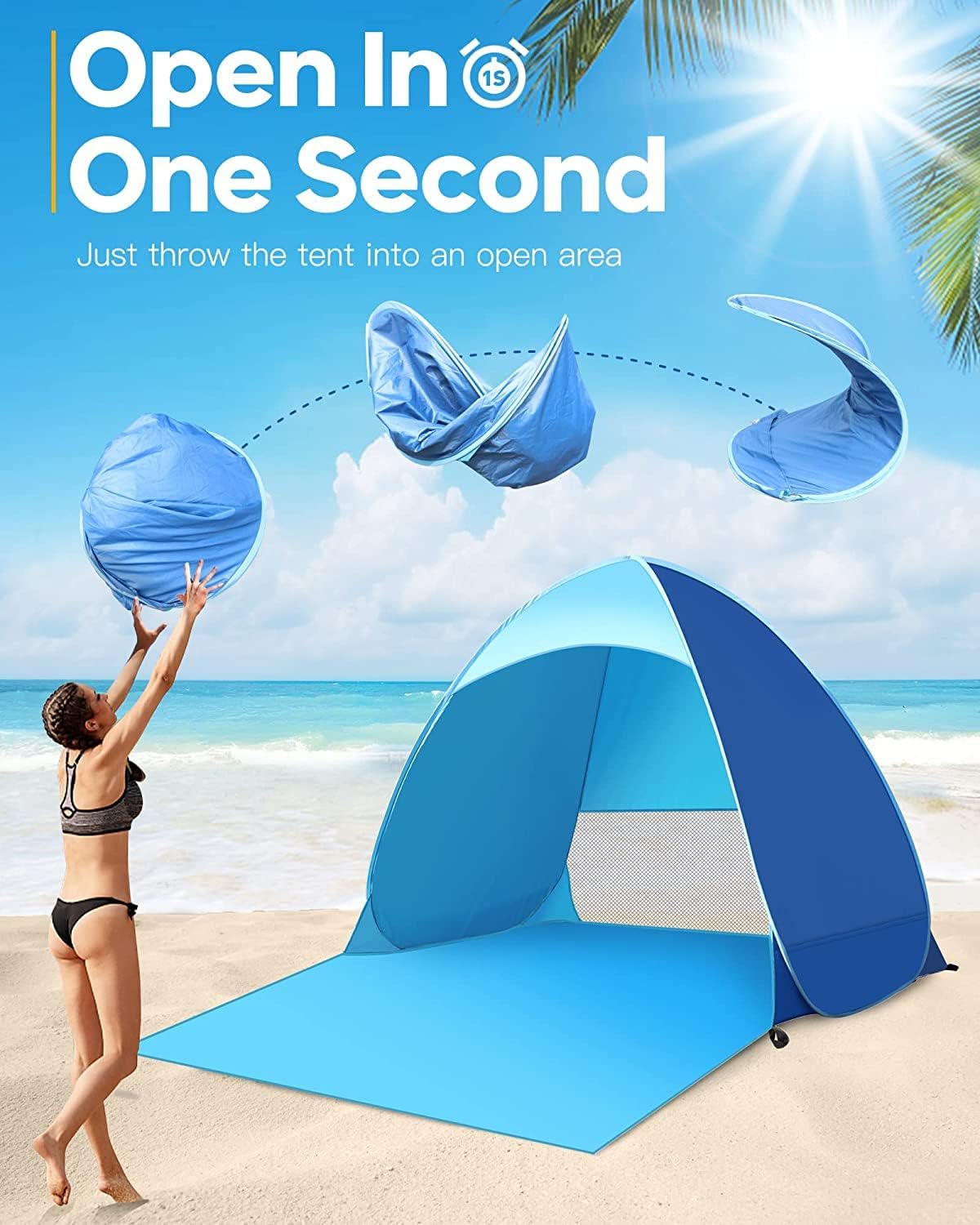 Pop Up Beach Tent, UPF 50+, Waterproof, with Carry Bag D28161