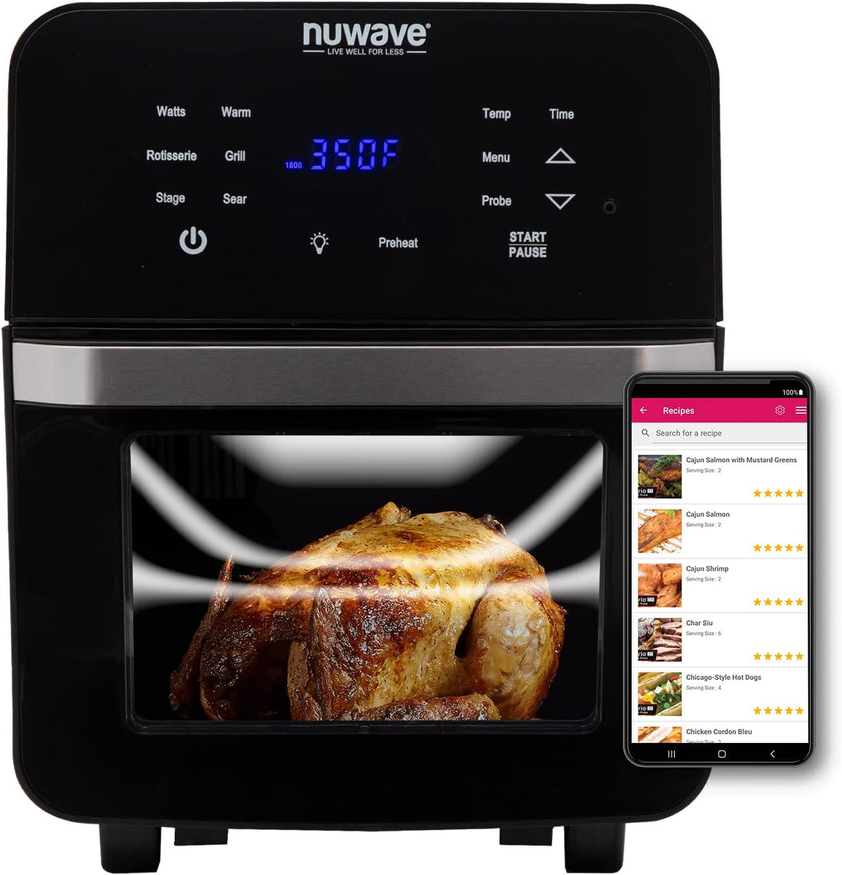 15.5-Qt Air Fryer Smart Oven with Rotisserie and Temperature Probe V4540
