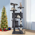 54-in Double Condo Cat Tree Tower Playhouse with Scratching Post & Perch W470