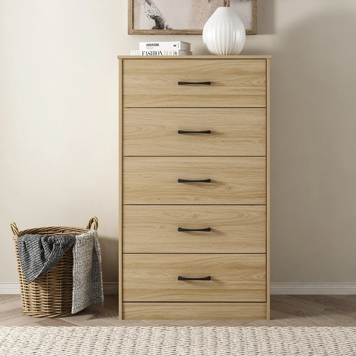 White 5 Drawer Dresser G306