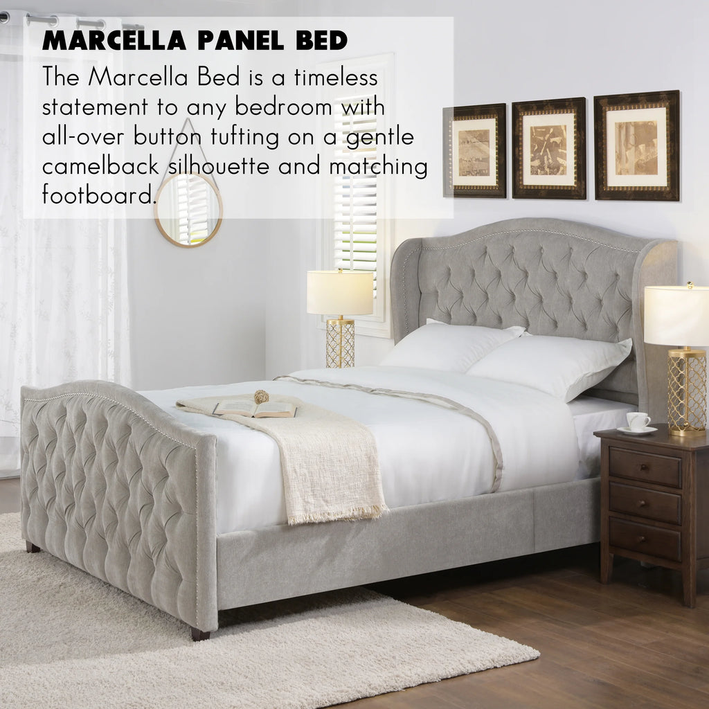Tufted Wingback Queen Bed E450