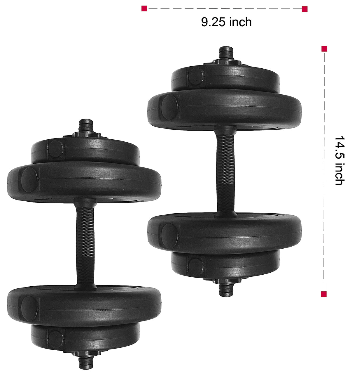 Black Adjustable Vinyl Dumbbell Set V9842