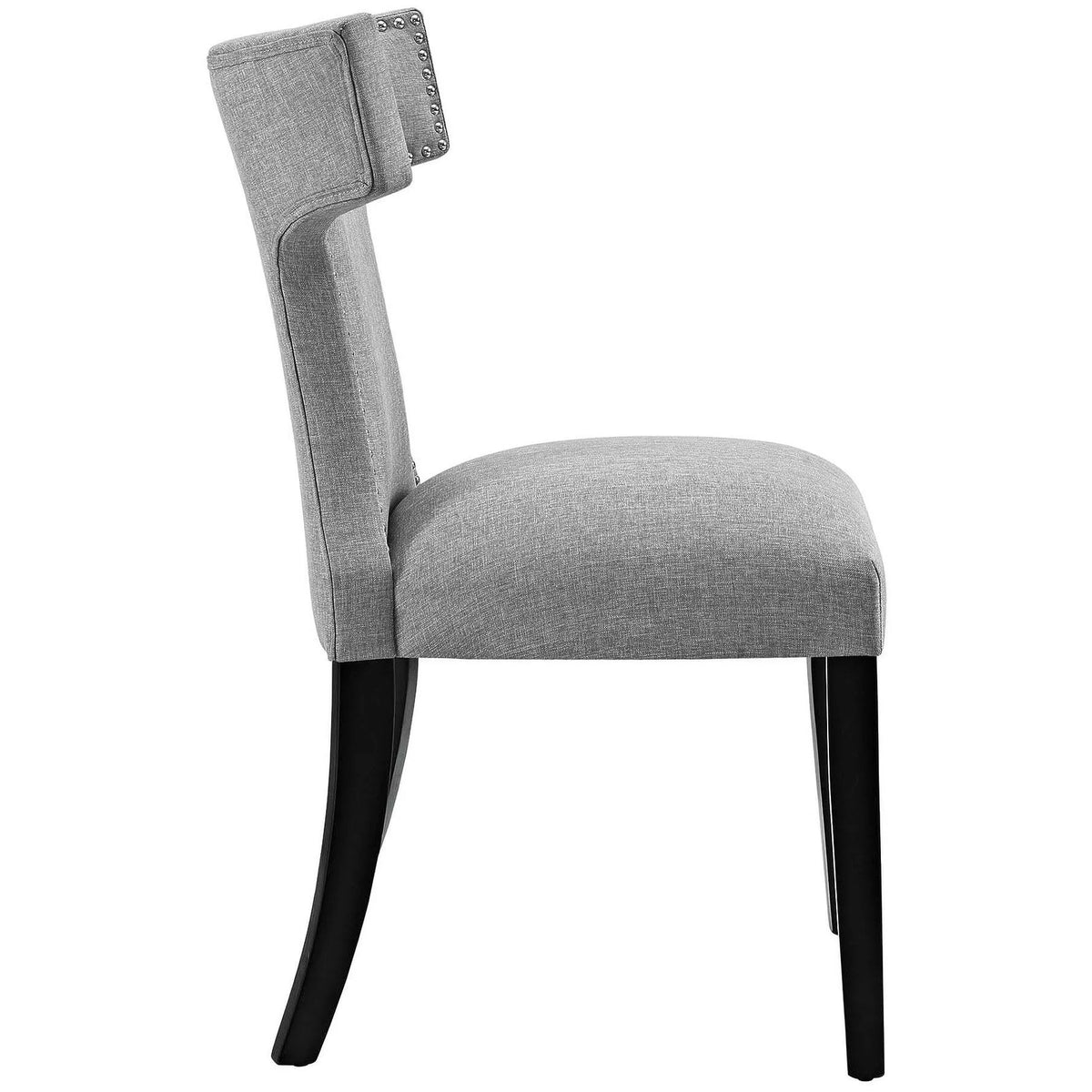 Light Gray Fabric Dining Side Chair Set of 2 J467734