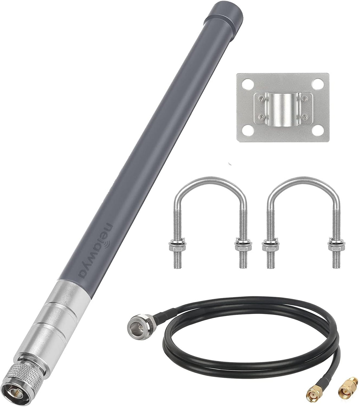 8dBi LoRa Antenna 915Mhz Omni-Directional Antenna with 10ft LMR200 Cable White 110cm R39604