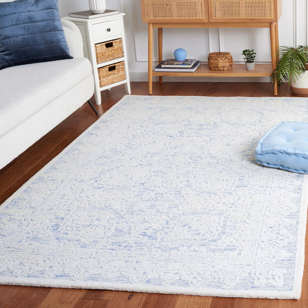 Blue Ivory Floral Area Rug 3' x 5' X36810