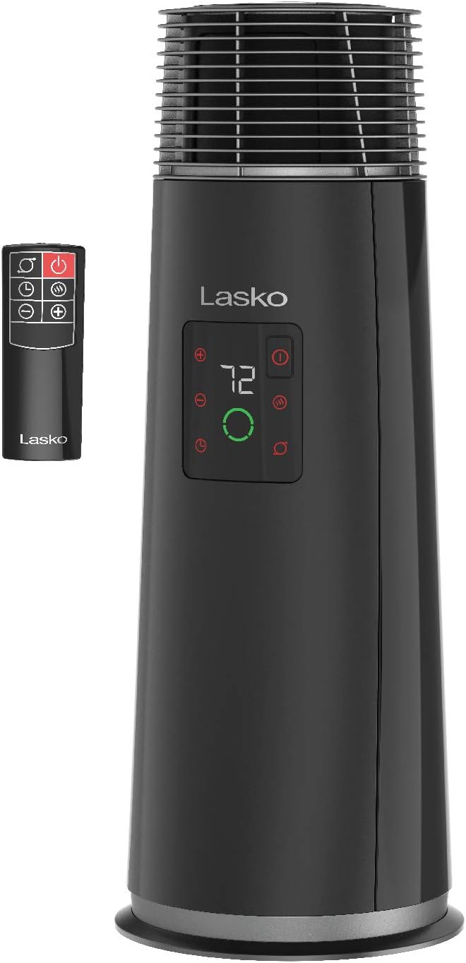 Black 1500W Oscillating Ceramic Tower Heater D87768
