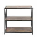 Walnut Wood Finish Metal Bookcase Q286871
