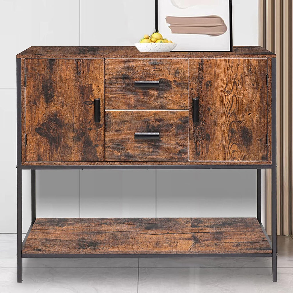Rustic Brown Storage Cabinet with 2 Drawers S762