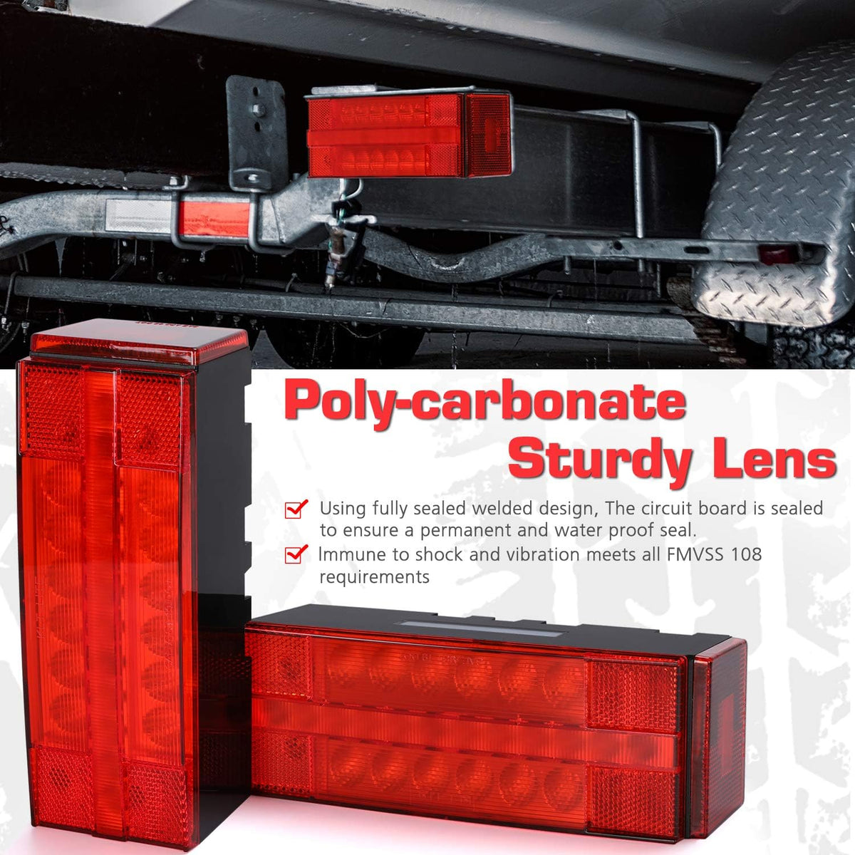 Submersible LED Trailer Light Kit, Waterproof Tail Lights H486032