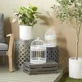 Blue or White Metal Birdcage Set of 2 R92557