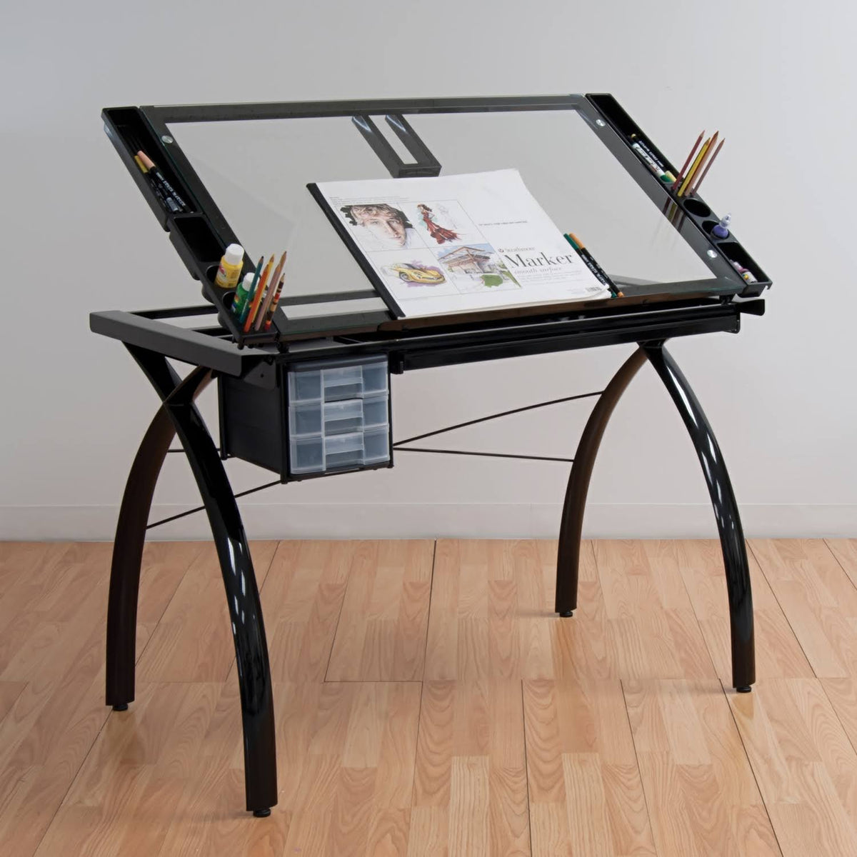 Black Clear Glass Craft Station R296