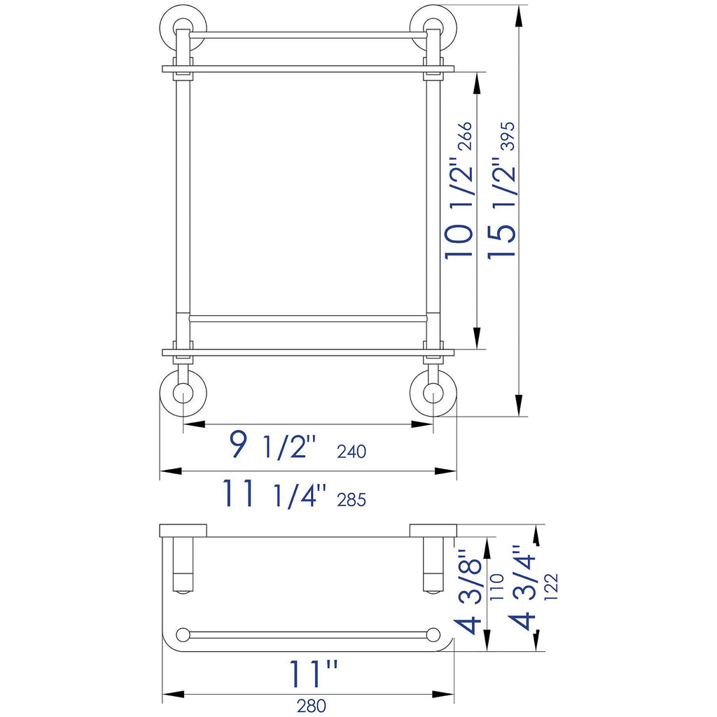 Polished Chrome Double Glass Shower Shelf Q96438