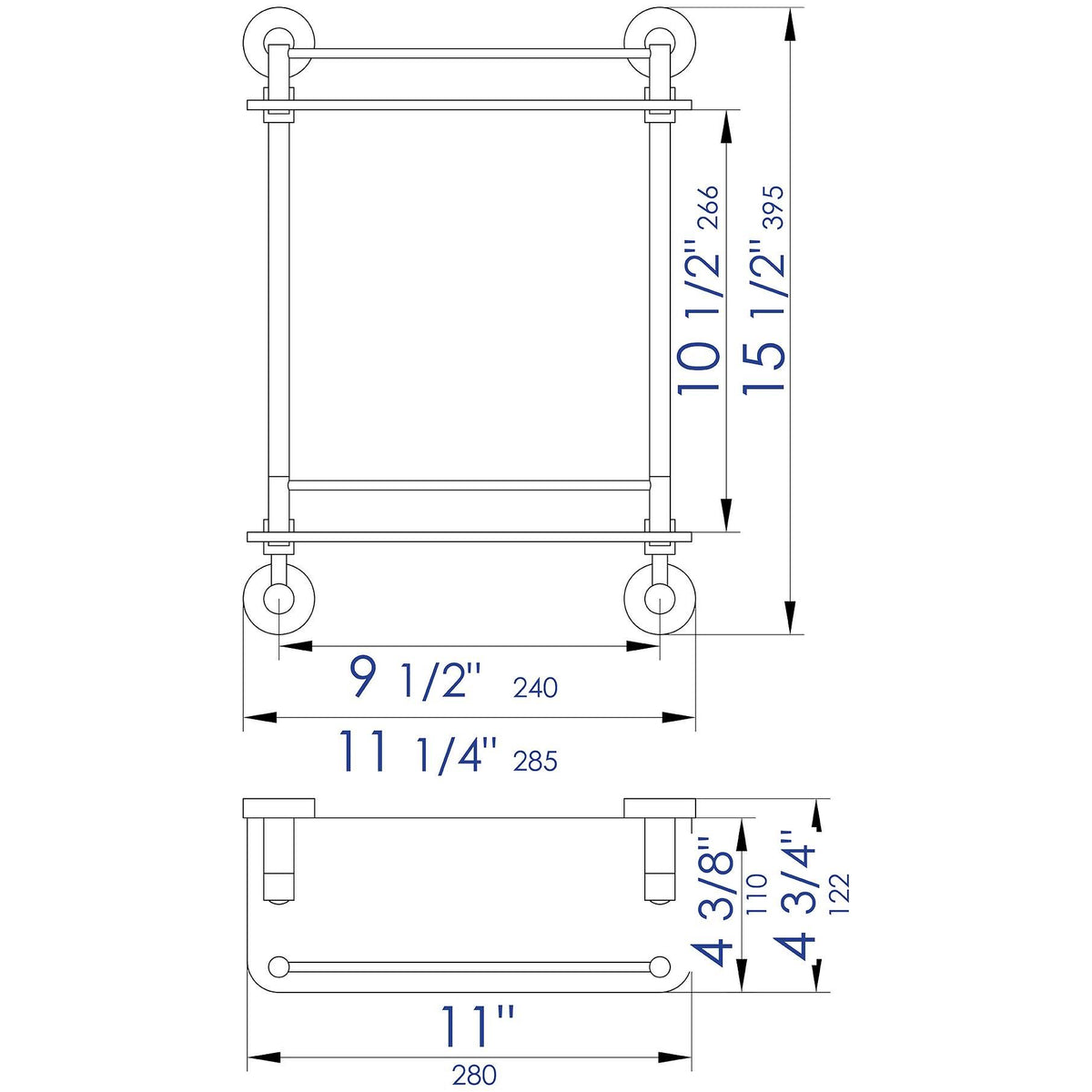 Polished Chrome Double Glass Shower Shelf Q96438