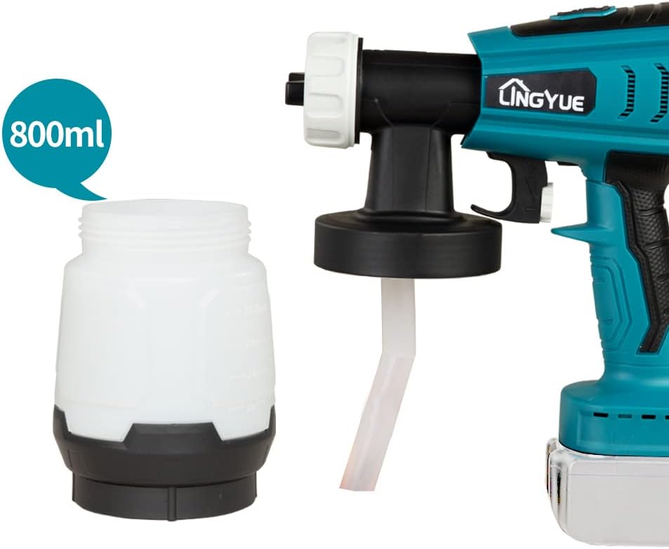 Cordless Paint Sprayer for 18V Battery, 3 Copper Nozzles, HVLP Spray Gun A24493