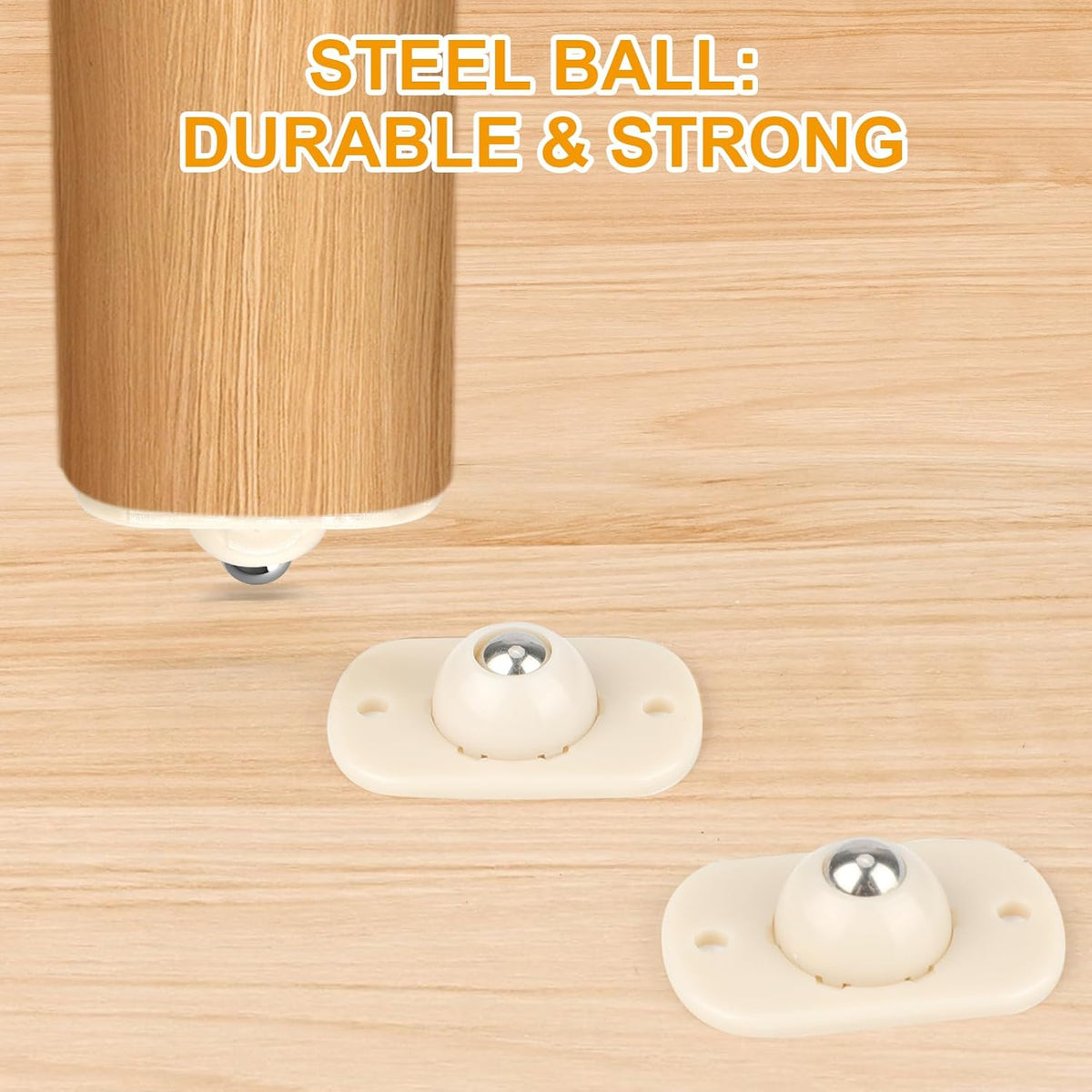 White 8 Pack Self-Adhesive Mini Caster Wheels 360° Swivel K19859