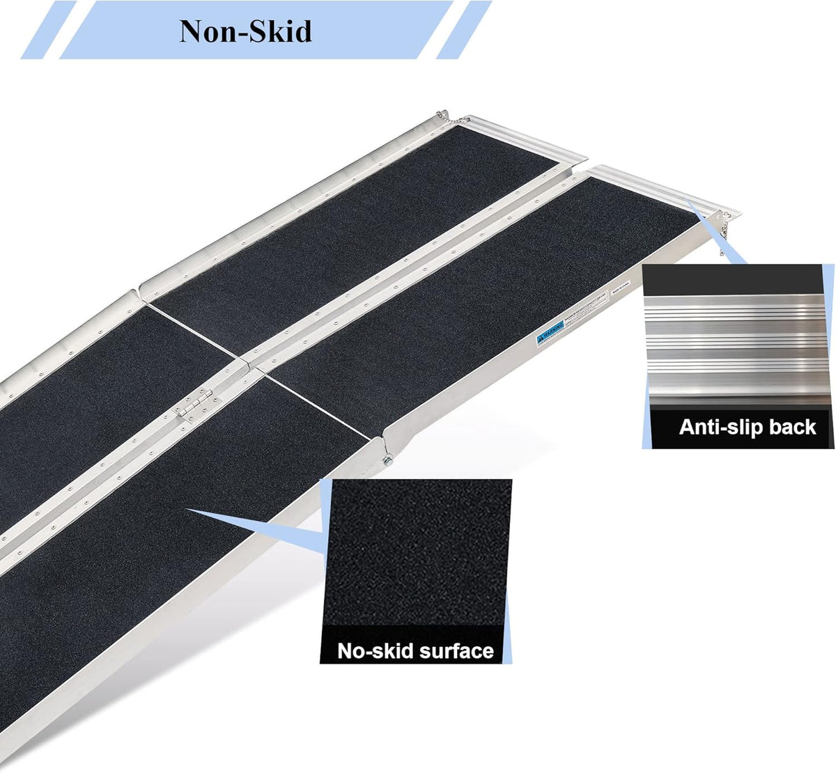 6FT Portable Aluminum Non-Skid Wheelchair Ramp F334