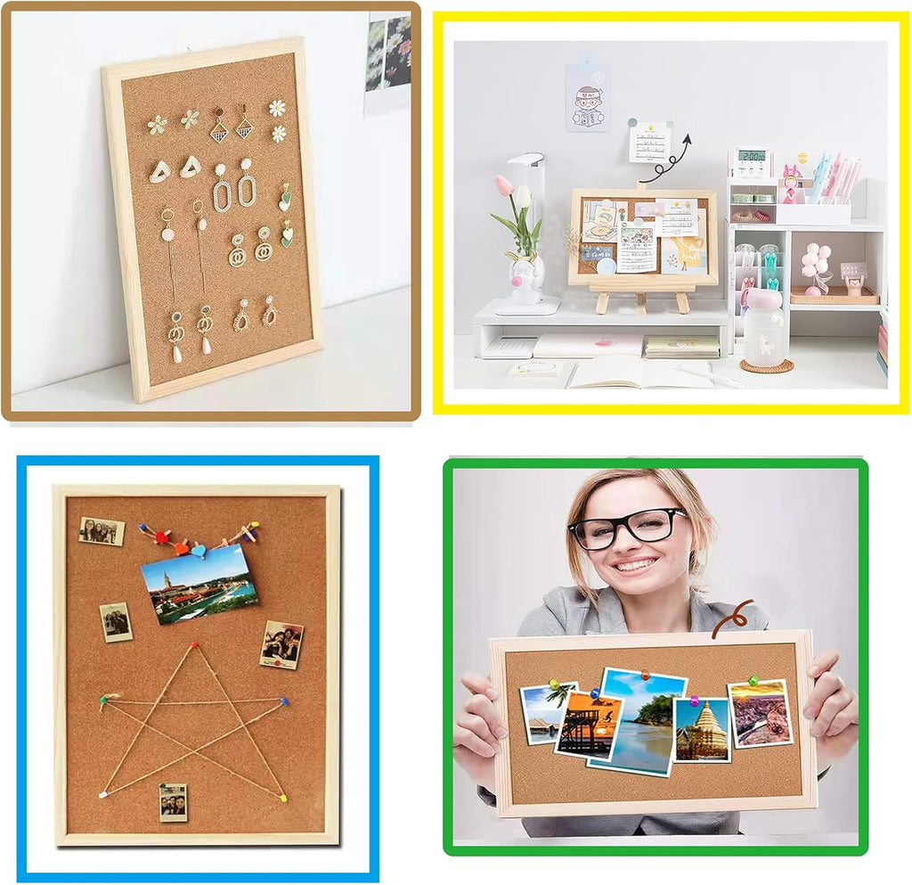 2Pack 16x11Inch Cork Boards with Natural Wooden Frame P395872