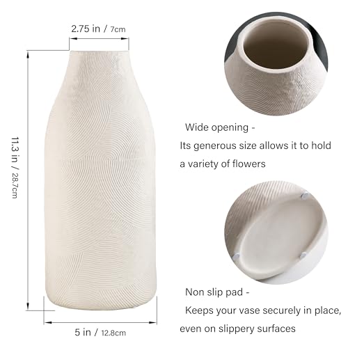 Matte White Textured Vase Set of 3 R4384