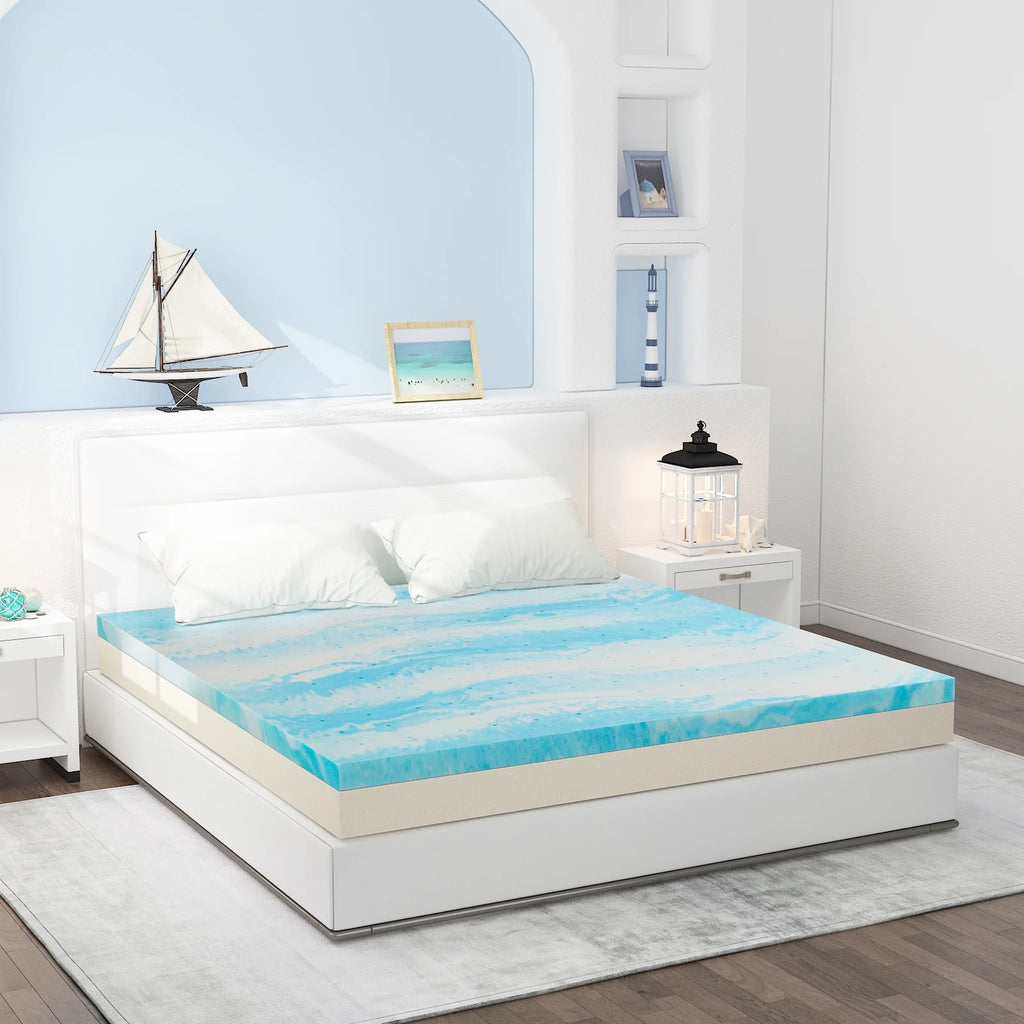 2 Inch Twin Size Cool Gel Memory Foam Mattress Topper T3574