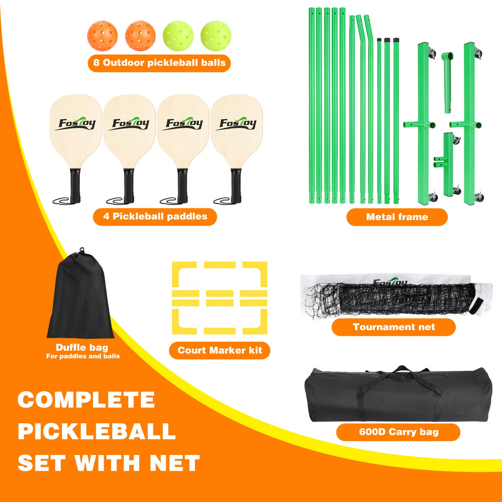 22 ft Portable Pickleball Net Set with Carrying Bag Q955356