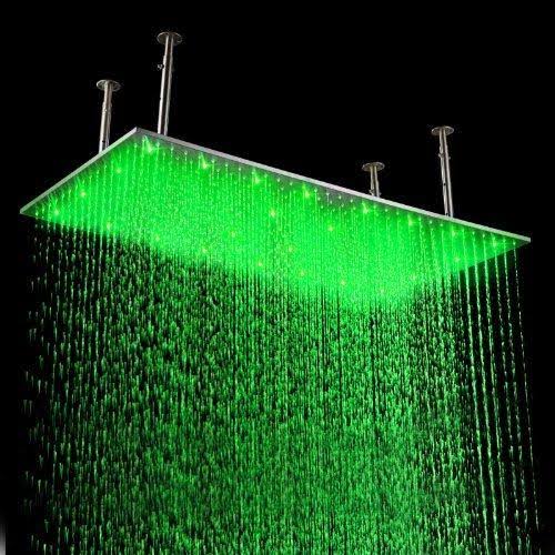 Oil Rubbed Bronze Ceiling Mount Rainfall LED Shower Head with Shower Arm X81351