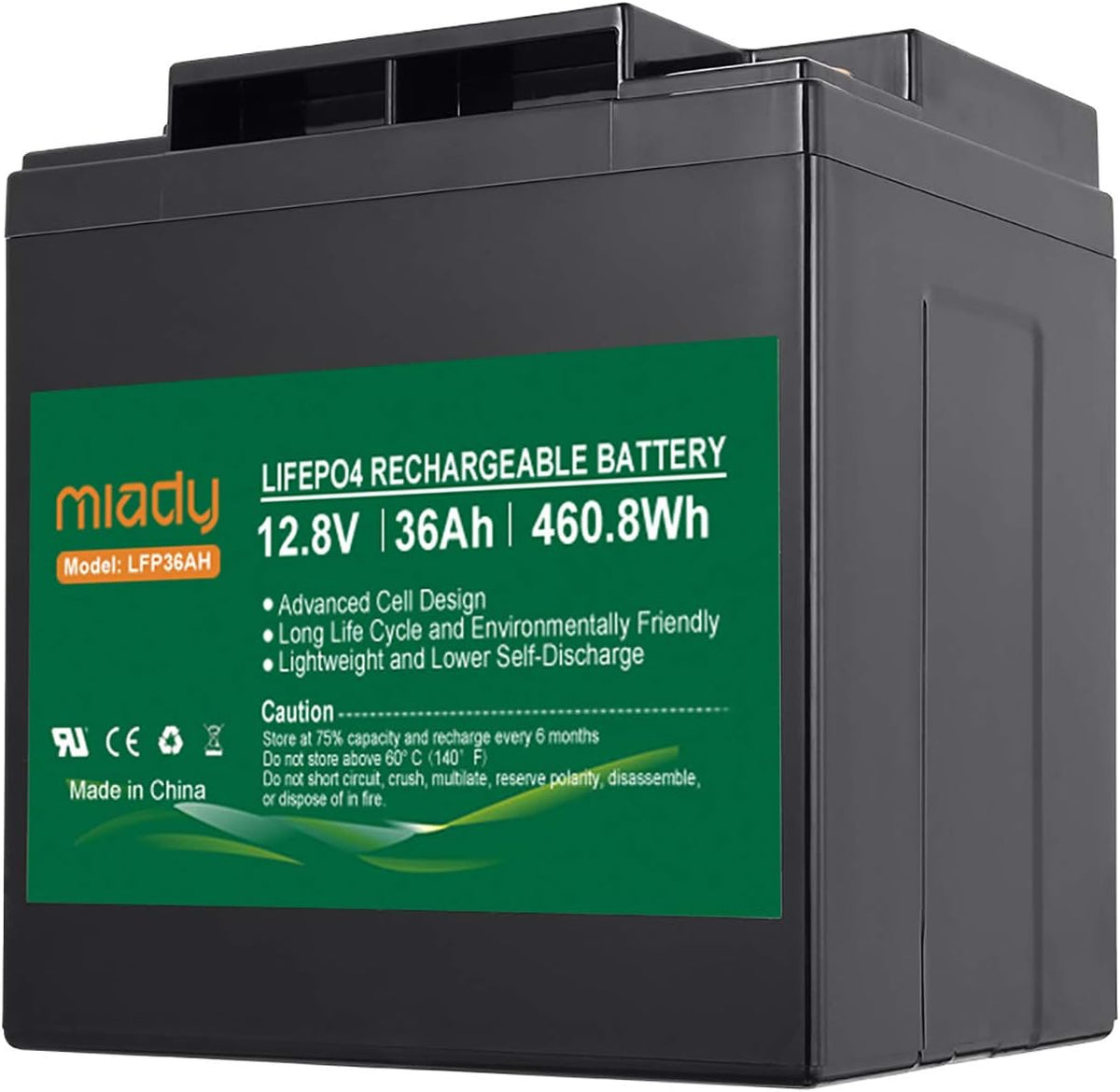 12V 100Ah Lithium Phosphate Battery, 2000+ Cycles LiFePO4 Battery O4774