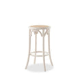 White Backless Rattan Barstool I594137