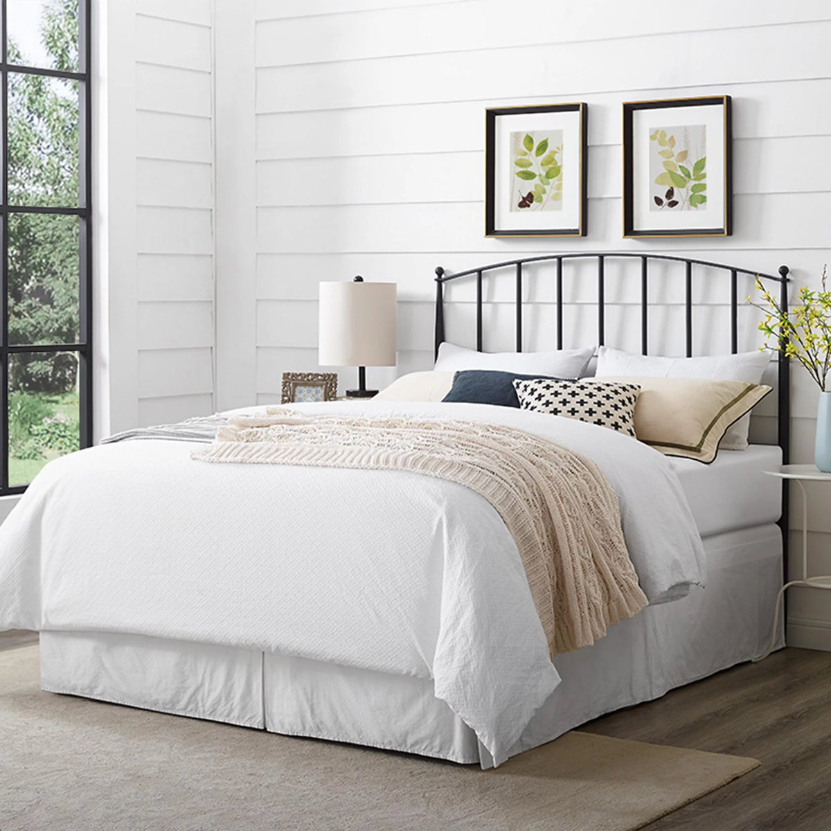 Black Full Queen Metal Spindle Headboard F399431