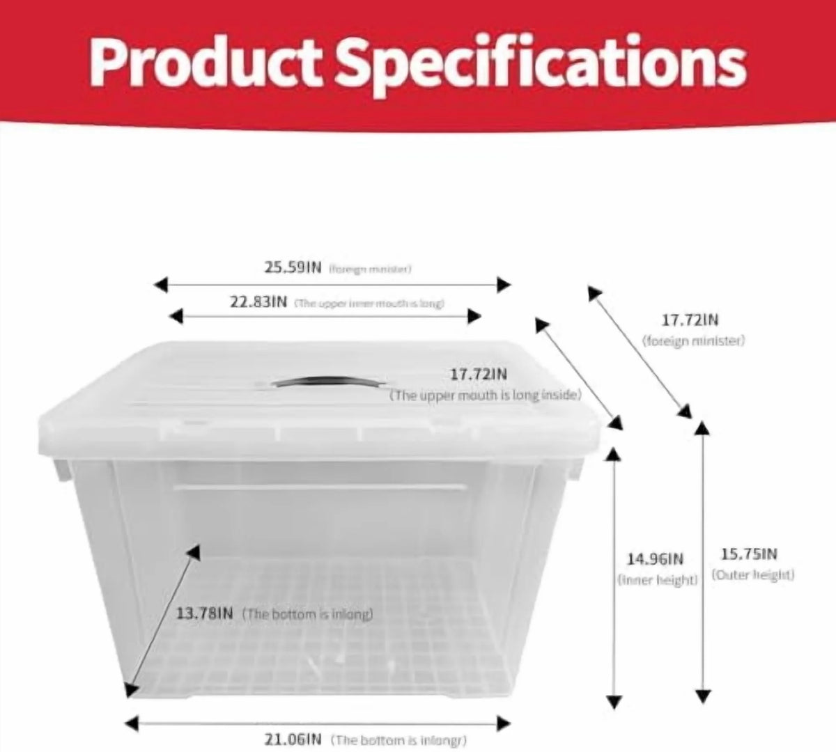 100 Quart 4-Pack Clear Plastic Storage Bins with Lids V53370