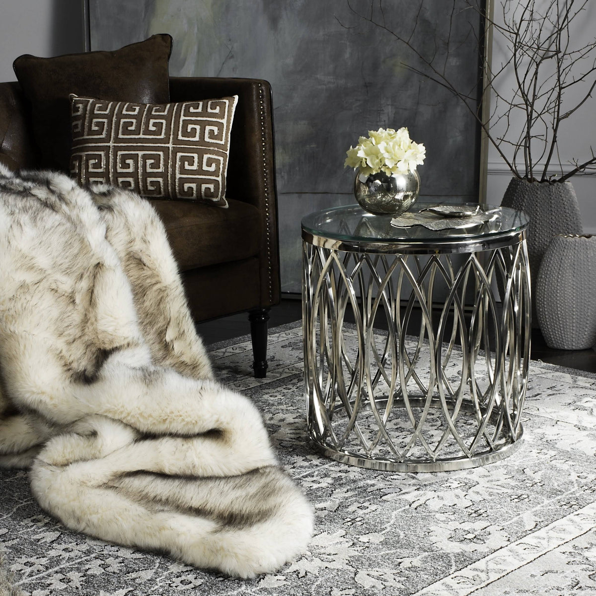 Glass Top End Table I12586
