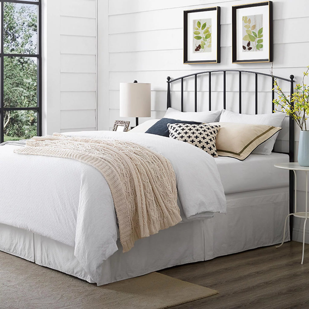 Black Full Queen Metal Spindle Headboard F399431