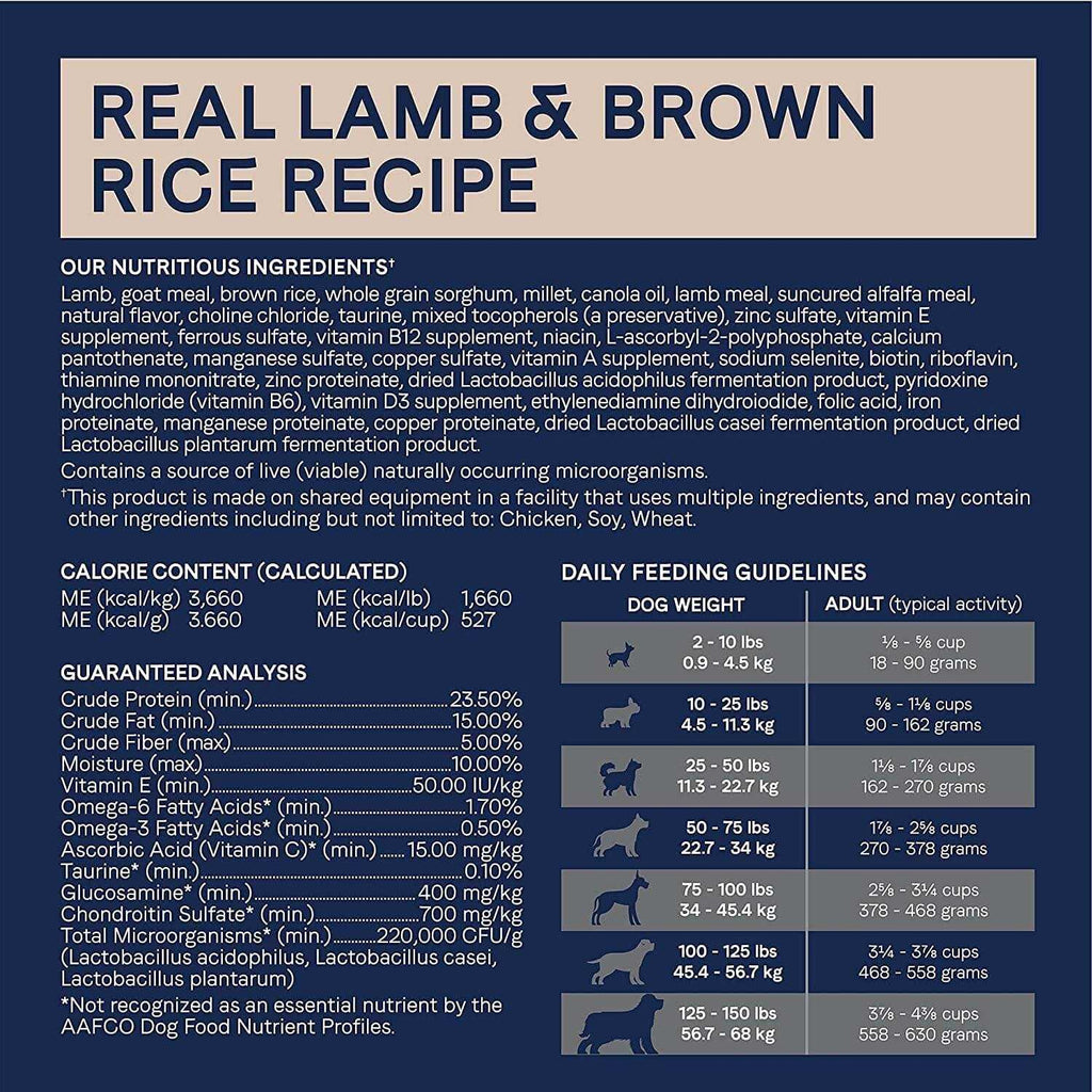 Lamb & Brown Rice Recipe Dry Dog Food H69935