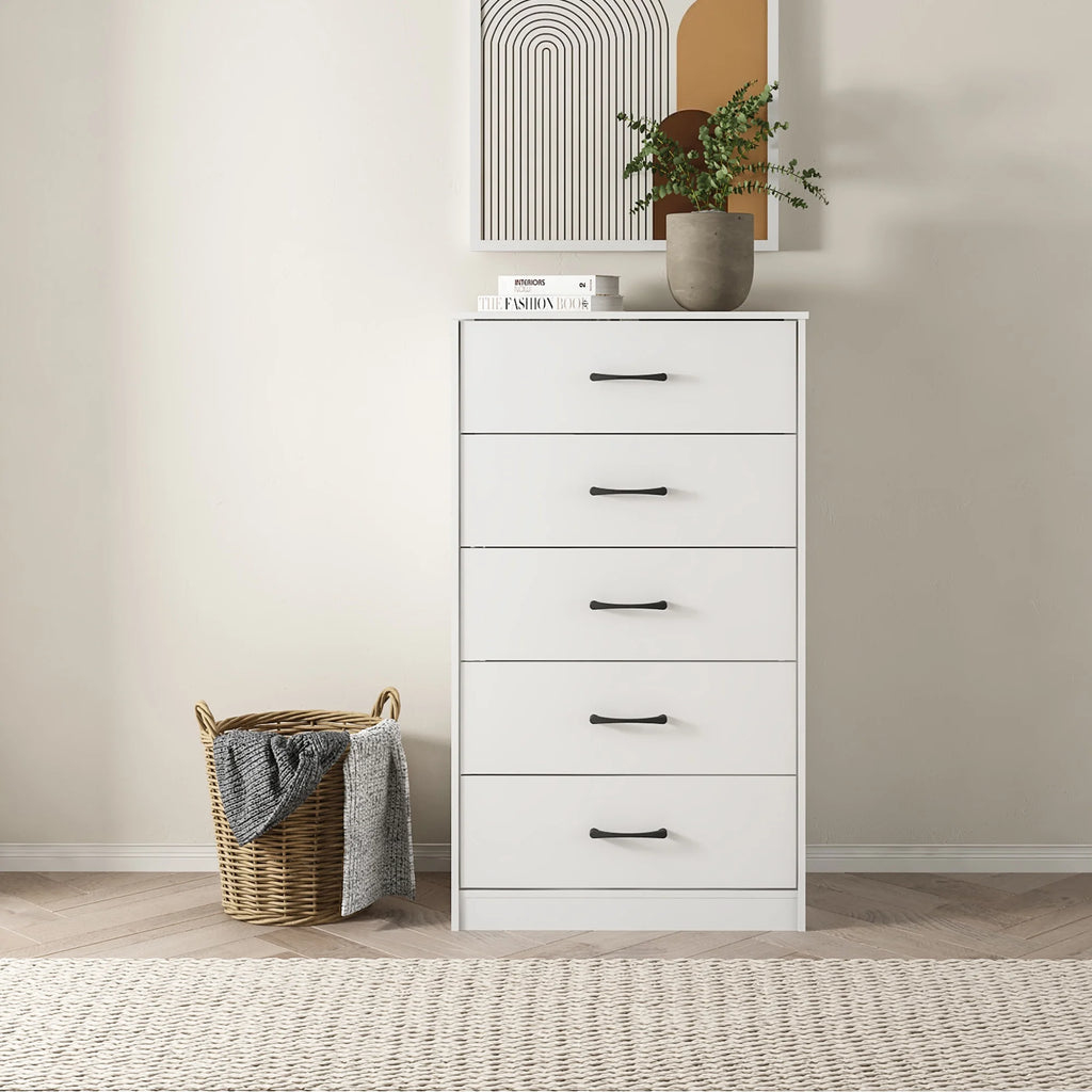 White 5 Drawer Dresser G306