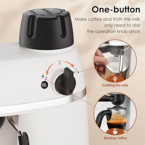 Black 3.5 Bar Espresso Cappuccino Machine with Milk Frother, 800W N71294