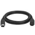 9 PIN/6PIN Firewire 800 to Firewire 400 Cable, 6ft, Black H356442