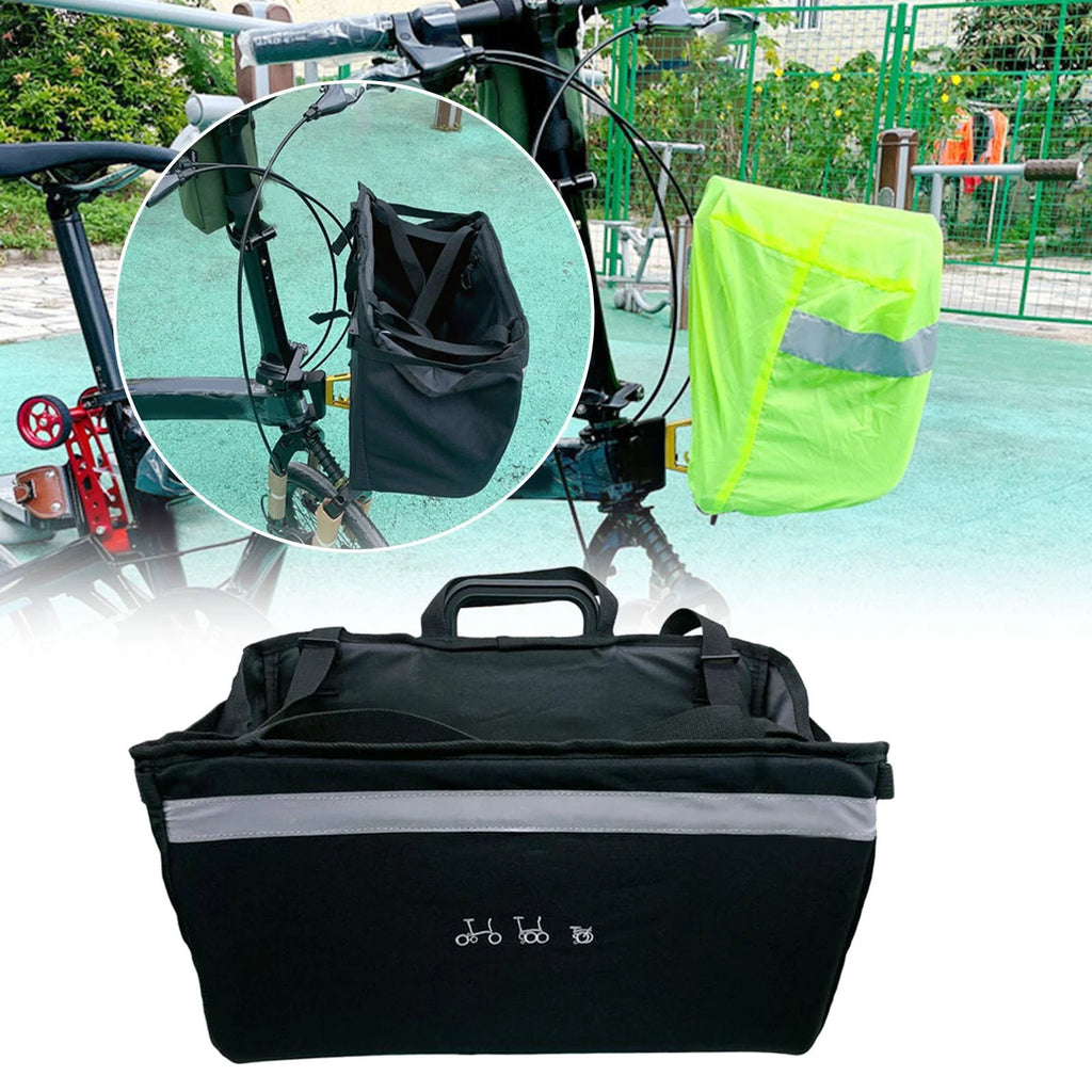 Folding Bike Basket with Rain Cover T590586