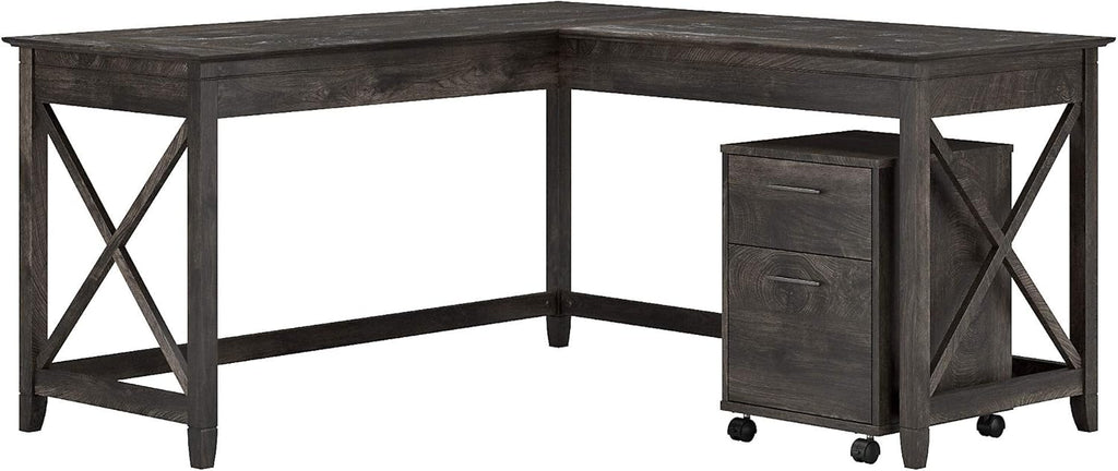 L Shaped Desk with 2 Drawer Mobile File Cabinet I39628