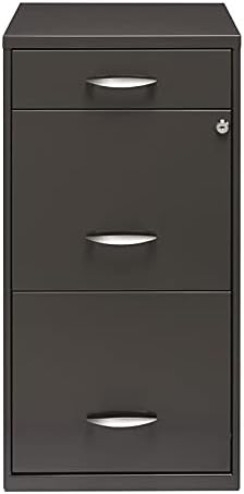 18 inch 3 Drawer Metal File Cabinet with Pencil Drawer Charcoal C1571