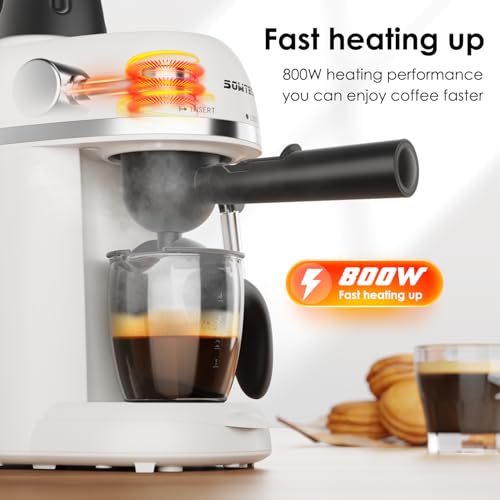 Black 3.5 Bar Espresso Cappuccino Machine with Milk Frother, 800W N71294