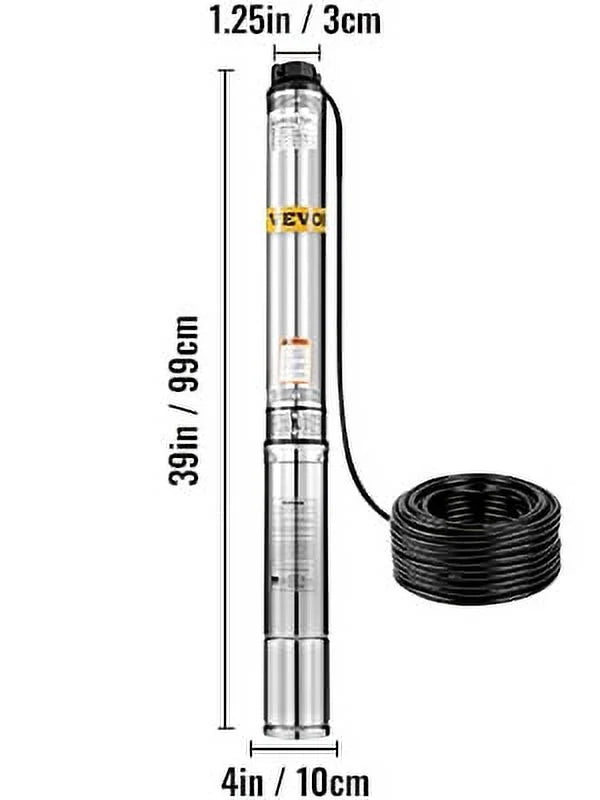 2 HP 220V 440ft Head 42GPM Stainless Steel Submersible Well Pump V4054